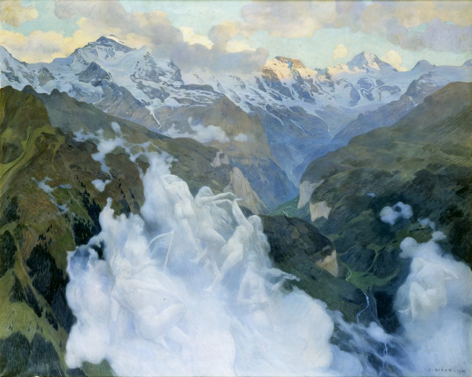 Charles Giron - Nuvole nella valle di Lauterbrunnen, 1901